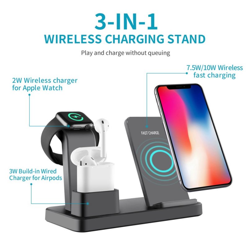Station de support de chargeur sans fil magnétique 3 en 1 Station de support de chargeur sans fil magnétique 3 en 1